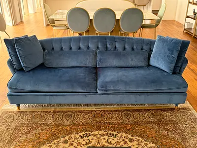 Italian Stylish Navy Blue Sofa for Sale (Black Tie - tailor made)