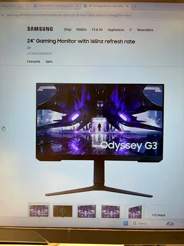 Samsung 24” Odyssey G3 165hz 1 ms gaming monitor