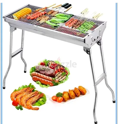 New Portable Stainless Steel BBQ Grill – Folding Camping Charcoal Barbecue Set