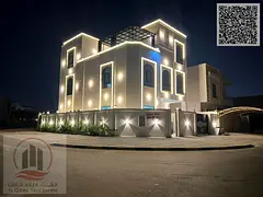 Corner villa for sale in Ajman, Al Amrah area. 7 master bedrooms, majlis, living room, and maid'