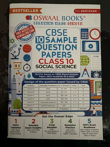 Class 10 Oswaal Books CBSE Sample Question Paper
