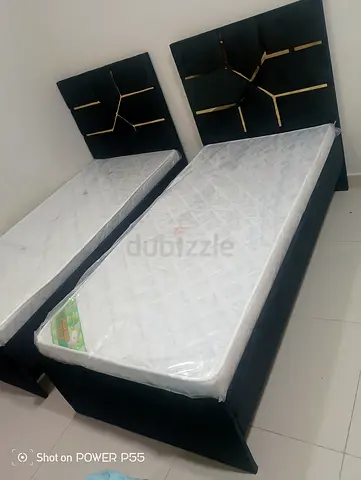 Modern Bed Frame with Mattress