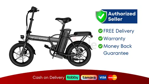 Wind Horse W2 A Electric Bike (Black) | Foldable Urban Commuter E-Bike - Brand New | Free Delivery