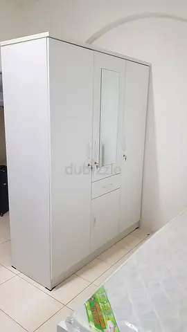 Modern White Wardrobe with Mirror