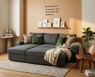 Stylish L-Shape Storage Sofa Bed – Comfortable cushions, strong wood frame, and perfect for daily u