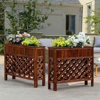 Stylish Wooden Garden Planters