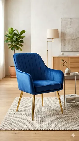 Stylish and Comfortable Accent Velvet Chair blue color