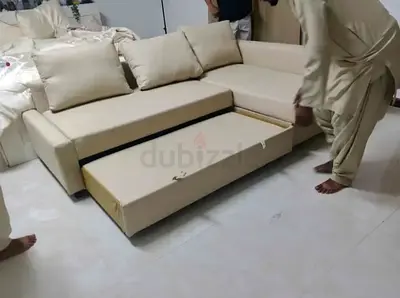 Comfortable Beige Sofa bed with Storage
