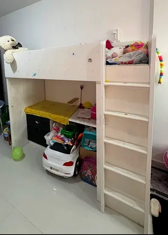 Kids Loft Bed with Storage and Ladder