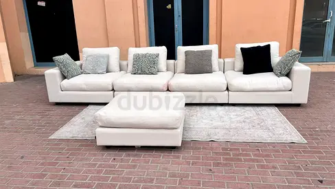Excellent Condition Marian Home Ferther Filled L Shape Sofa