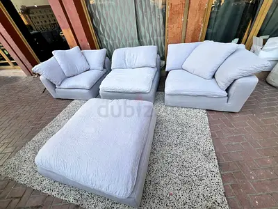 Marian Home Luscious Ferther Filled Sofa with footstool
