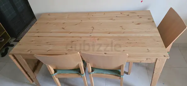 Wooden Dining Table with Chairs