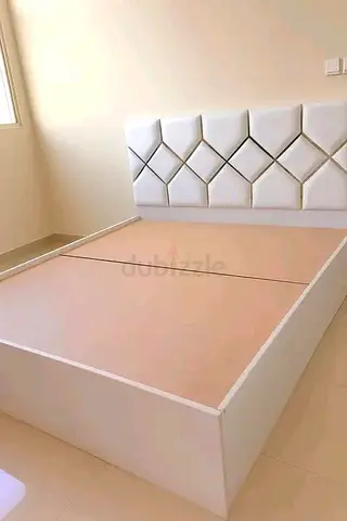 Modern White Bed with Stylish Headboard