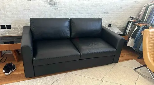 Stylish Black Leather Sofa bed vimle