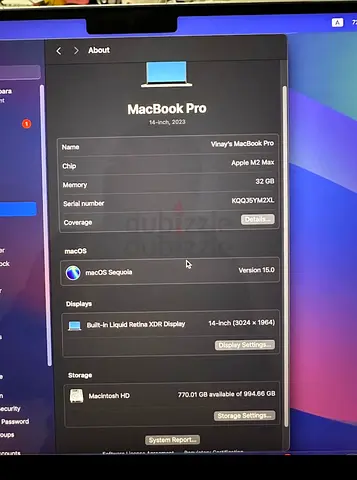 Apple MacBook Pro M2 Max - 32GB RAM, 1TB Storage