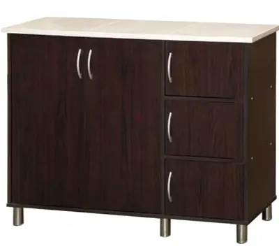 Stylish Dark Wood Cabinet with Drawers