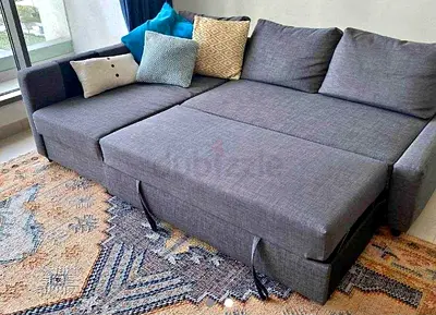 Modern Grey Sofa Bed with Stylish Cushions