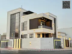 For sale, a villa in Al Zahya, 5 master bedrooms, a living room, a hall, a swimming pool, and a maid