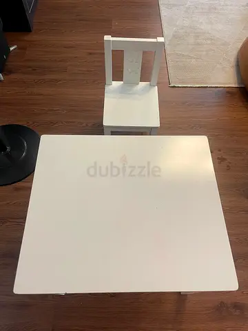 Kids White Table with Chair