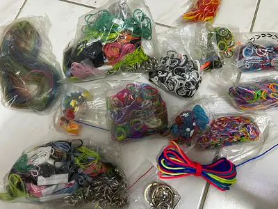 Bracelet material loom bands charms chains threads rainbow bracelets for sale