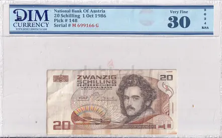 Austria Banknote 20 Schilling 1986 50 AED