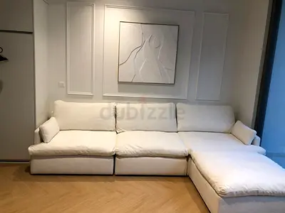 Home center feather 🪶 filled modular sofa white color