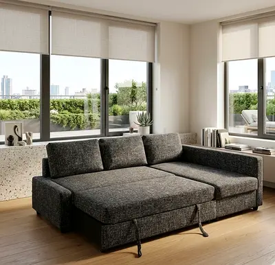 Sofa Bed with Storage – Smart L-shape design, easy to convert into bed, left and