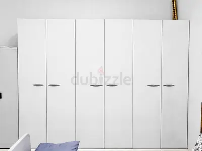 Modern White Wardrobe - 6 door - Home Center - 60cm x 270cm