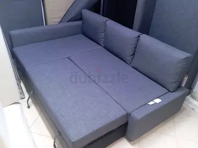 Modern L-Shape Sofa Bed, Built-in Storage, Left  Right Side Fitting.