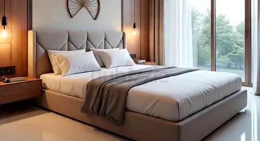 Light gray 160*200 queen size bed