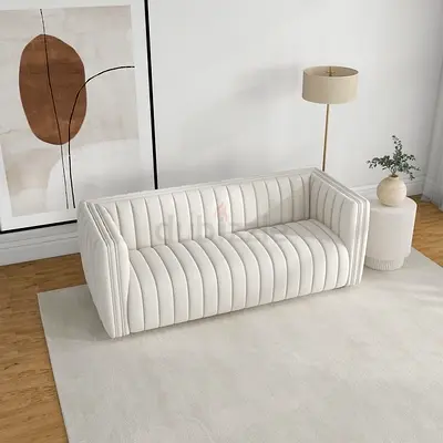 3 seater high density foam boucle sofa
