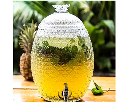 Elegant Glass Beverage Dispenser with Tap
