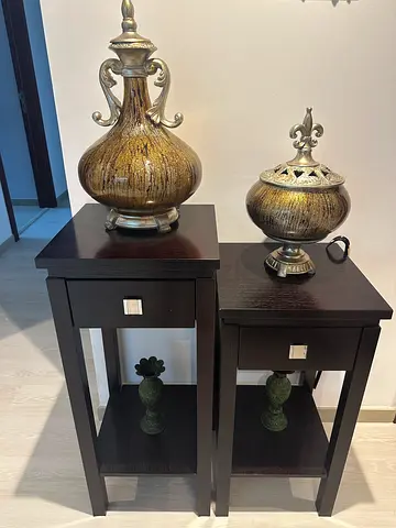 Elegant Side Tables with Decorative Accents