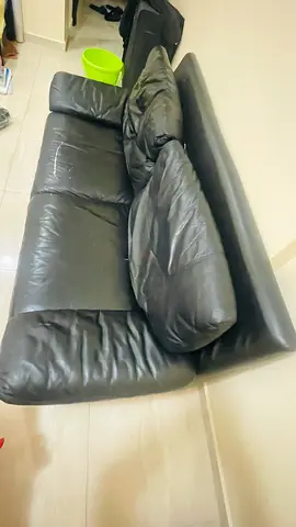 Comfortable Black Leather Sofa