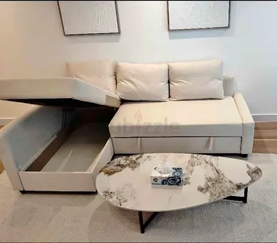 Comfortable L-Shape Sofa Bed with Large Storage Space.