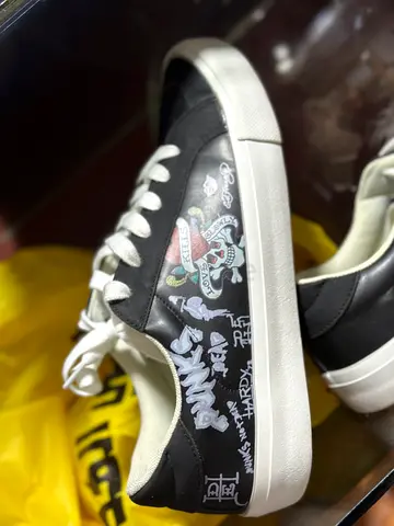 Ed Hardy Stylish Black Sneakers with Unique Designs