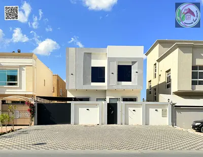 Villa for sale - registration and ownership fees included - with a setback in front of the villa, near Sheikh Mohammed Bin Zayed Road - freehold owner