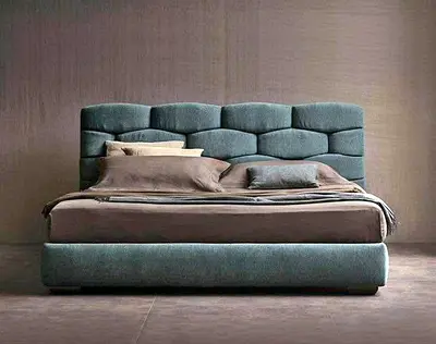 Stylish Upholstered Bed with Plush Headboard
