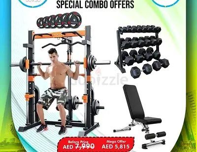 Smith Fitness Gym Equipment Combo Set