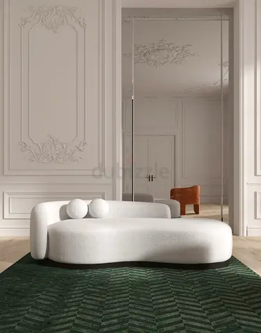 Stylish Curvy Sofa with Cozy Pillows