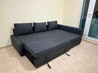 Modern Grey Sofa Bed with Storage
