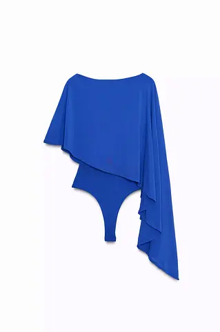 Zara Asymmetrical Cape Bodysuit