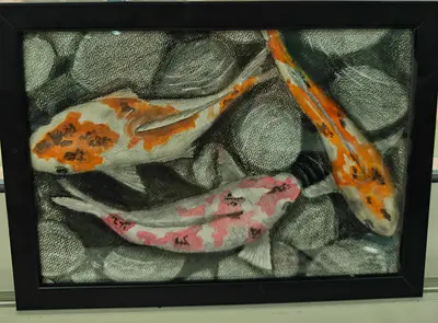 Framed Art of Koi Fish