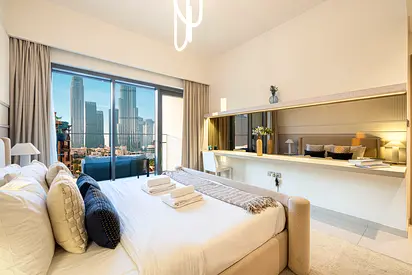 Designer 2BR | Burj Khalifa View | Dubai Mall 2 Min Walk | Bills included | No Commission