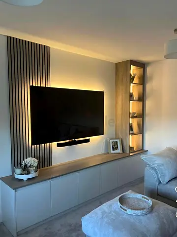 Stylish Entertainment Center with LED Lighting