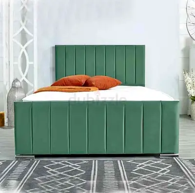 Stylish and Modern Bed Frames in Green Upholstered with hydraulic Storages Brand New
