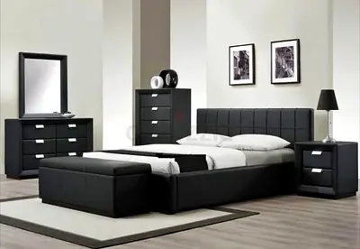 Modern Black Bedroom Furniture Set