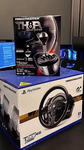 Thrustmaster T300 RS GT Racing Wheel and TH8A Shifter Bundle for playStation and pc