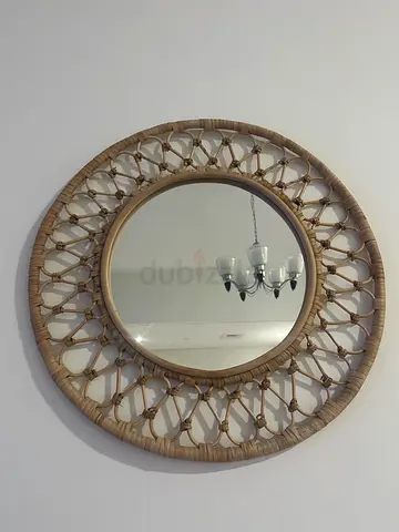 GRINSBOL Mirror, rattan, 55 cm IKEA