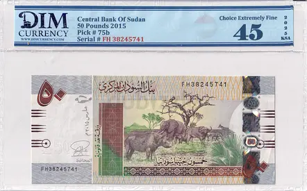 Sudan Banknote 50 pound 2015 DIM 50 AED